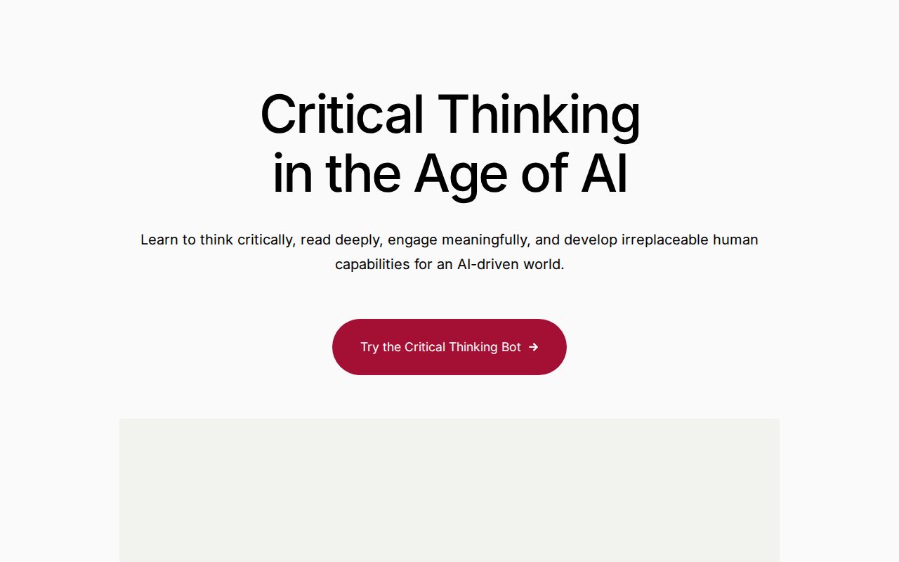 Critical Thinking in the Age of AI